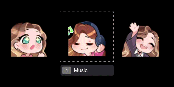 Animated pixel-art emote