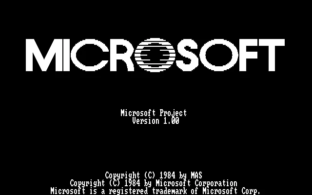 Microsoft Project 1.0 for DOS splash screen