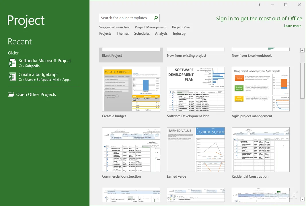 Microsoft Project in Office 2016
