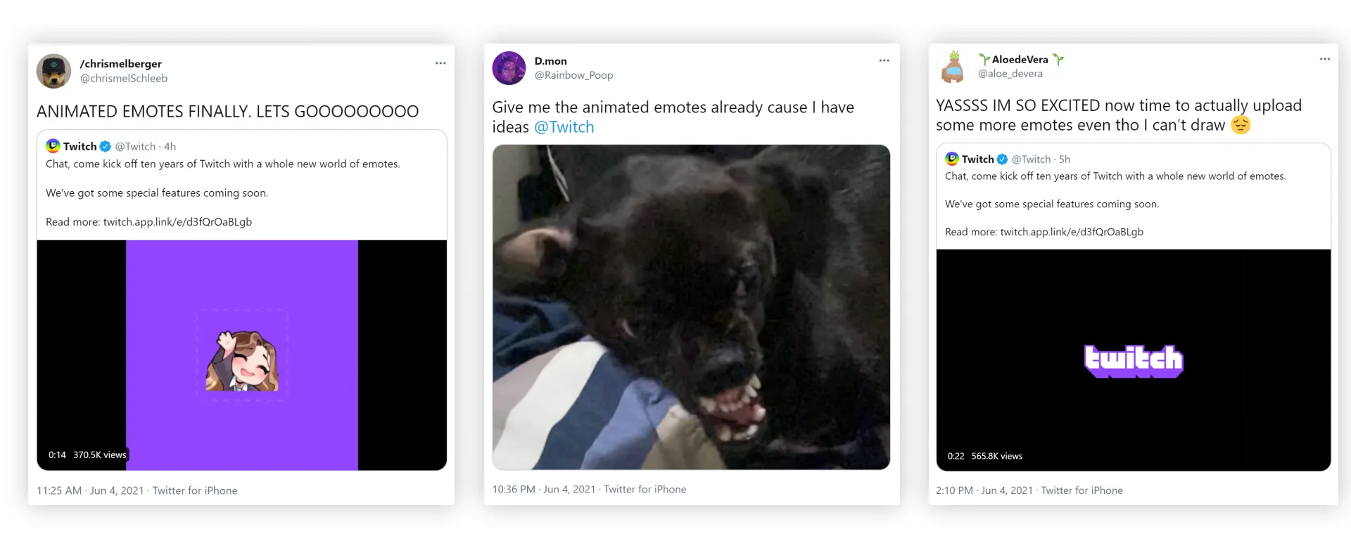 Social media reactions from Twitch viewers and creators